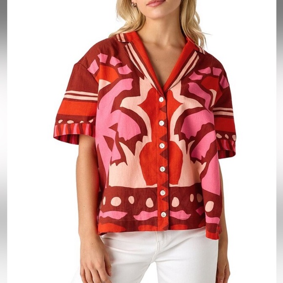 CROSBY by Mollie Burch Tops - NWT CROSBY by Mollie Burch
Iker Coordinating Cotton Linen Blend Short Sleeve Top
